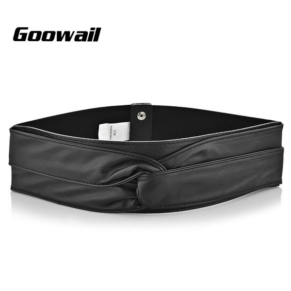

goowail 2020 designer new brand fashion soft pu leather belts for women wide female elastic stretch belt for dress, Black;brown