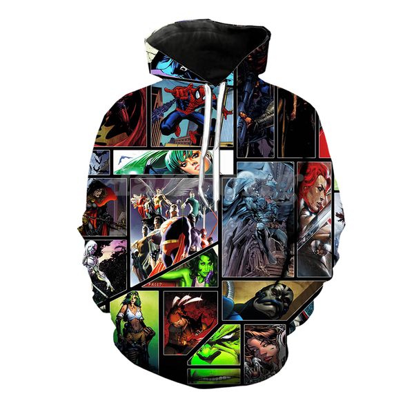 

3d print marvel superheroes harajuku funny clothes men shirts/sweatshirts/hoodies/pants streetwear hip hop tracksuit out coat, Black