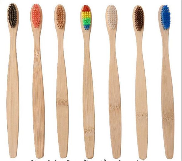

toothbrush natural bamboo handle rainbow whitening soft bristle bamboo toothbrush eco-friendly tooth teeth brush oral care xb1