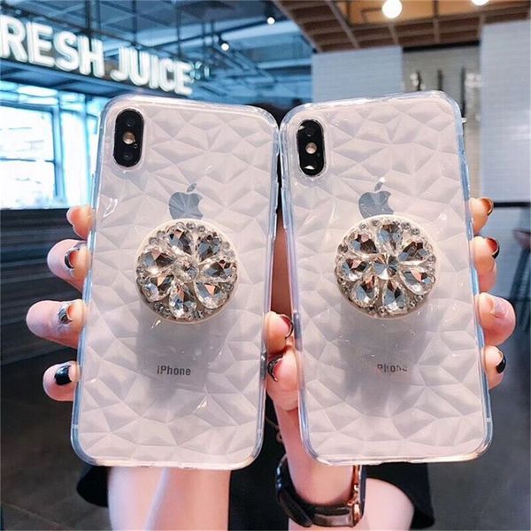 

роскошный чехол алмазный soft для iphone 7 8 6s plus bling clear тпу прозрачный чехол противоударный чехол для iphone x xr xsmax