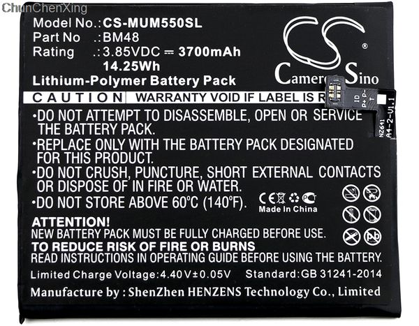 

cameron sino 3700mah battery bm48 for xiaomi 2015211, note 2 standard