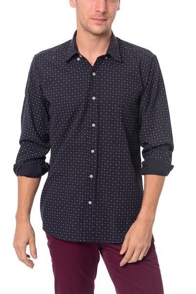 

g593 dewberry shirt -dark blue, White;black