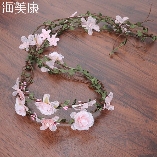 

haimeikang boho headband flower crown headbands bridal wreath wedding garland hair accessories for women