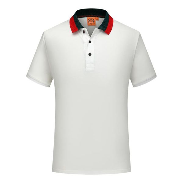

new mercerized cotton striped collar short-sleeved polo shirt men and women youth lapel polo shirt white half sleeve sd-1893-154, Black