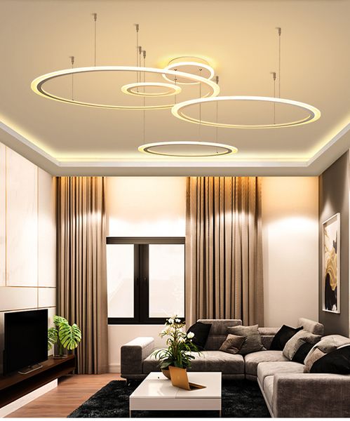 

modern led circel chandeliers lighting diy install acrylic pendant light fixture for hall dining room living room bedroom
