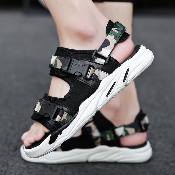 

men's sandals summer casual beach fashion outdoor men's shoes non-slip rubber sneakers sapato masculino sandalias hombre, Black