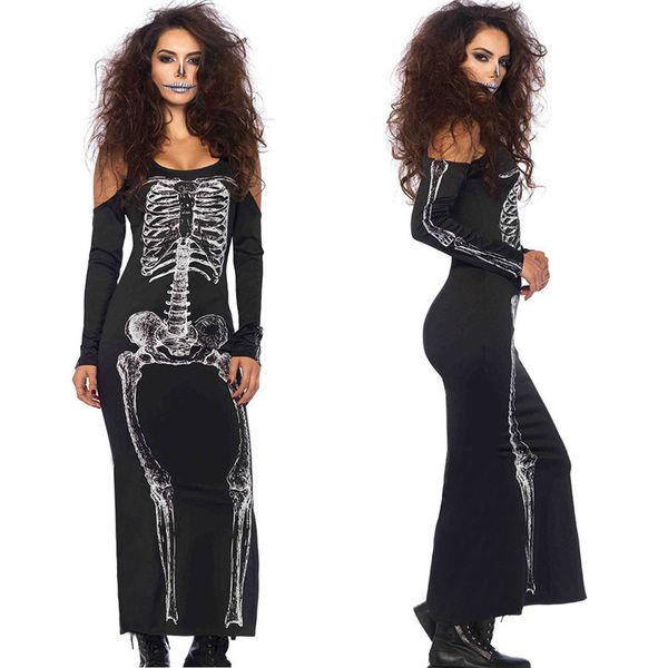 

women halloween print party dress spring club slim clothing for female fashion ladies party dresses, White;black