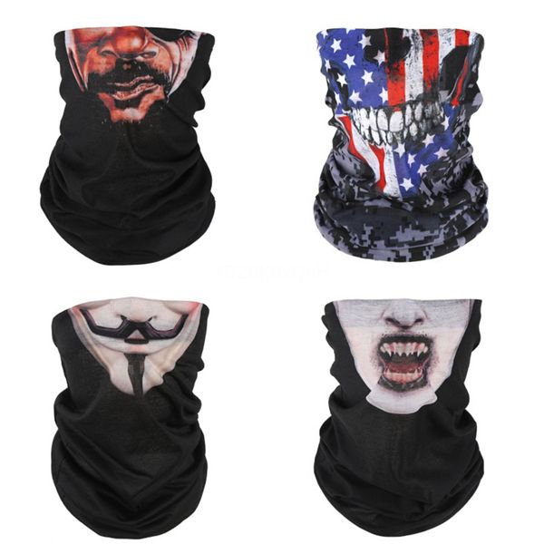 

2020 headband pipe head band skull scarf neck shield gaiter face mask sun men women soft magic tube bandana elastic fishing run #659#183, Blue;black