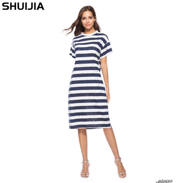 

womens designer striped burnt flower hole dress786vh, Black;gray