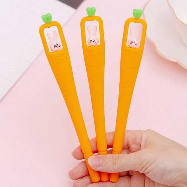 

36 pcs/lot carrot gel pen cute 0.38 mm black ink signature pen office school writing supplies promotion gift