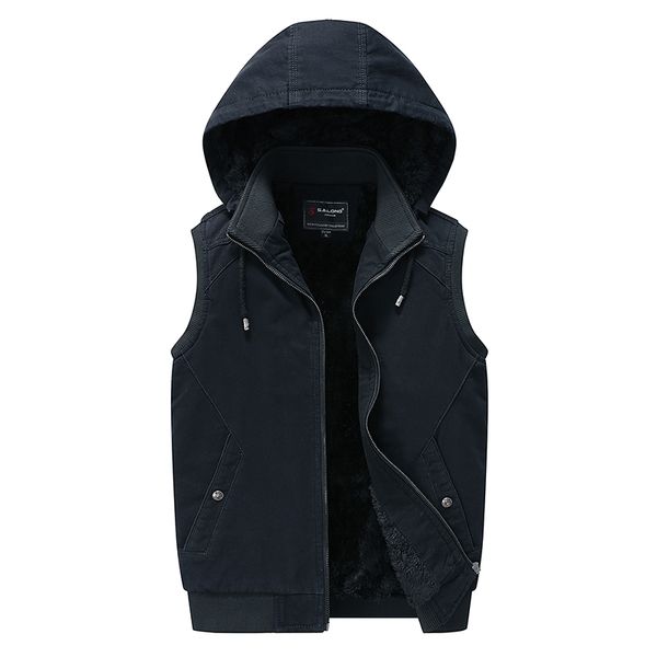 

2020 autumn winter men coat warm sleeveless jacket casual men vest hooded coat fleece waistcoat, Black;white