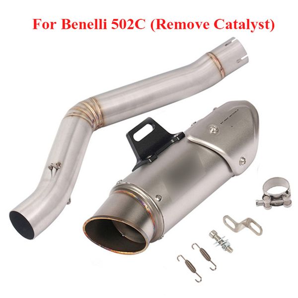 

motorcycle exhaust pipe connect link tube slip on 51mm exhaust muffler tip escape for benelli 502c