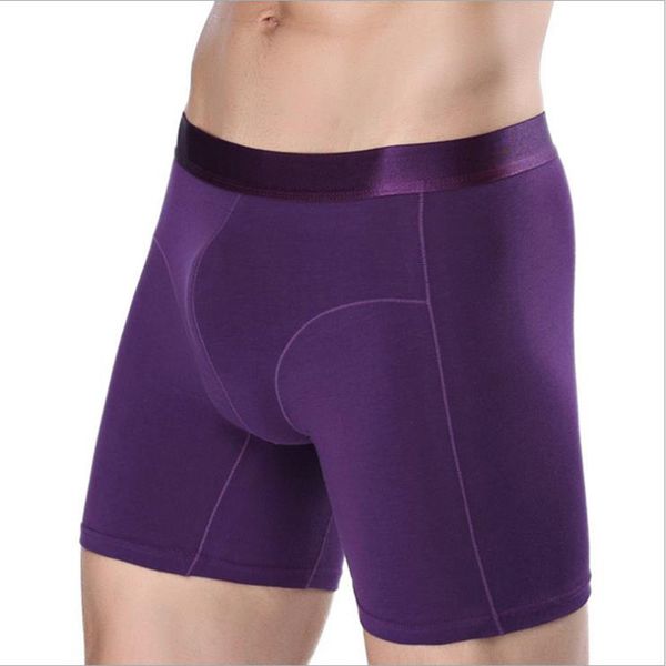 

Men casual Boxer Plus Size Long Boxer Shorts Men Underwear Cotton Red purple Male Underpants Cueca Underwear Trunks