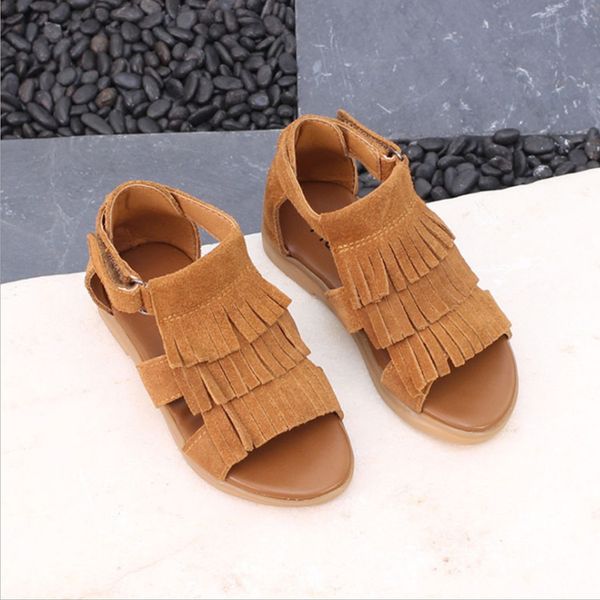 

summer girls genuine leather sandals toddler roman princess sandal fashion baby girls soft bottom shoes children peep-toe sandal, Black;red