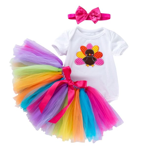 

baby newborn clothes set новый стиль пачка юбка + топ+оголовье 3шт девушки детская одежда детские платья для девочки 0-24 месяцев комплект о, White