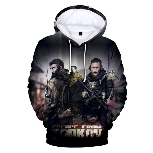 

escape from tarkov 3d sweatshirt with hooded advanced tech hoodie cosplay costumes 2019 game man hoodies, Black