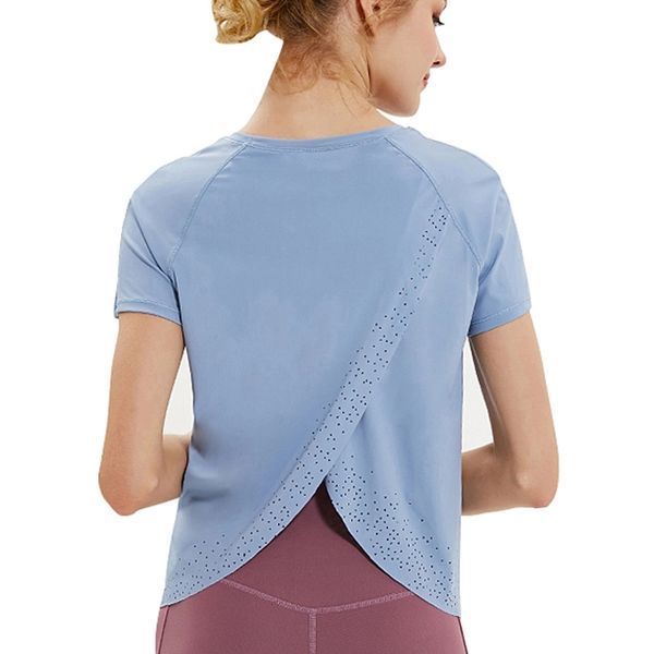 

women relaxed mesh patch fitness gym yoga running athletic sport t-shirt, White;red