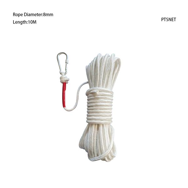 

long 10m/20m ,diameter 8mm fishing magnet rope maximum tensile force 500kg, Black;white