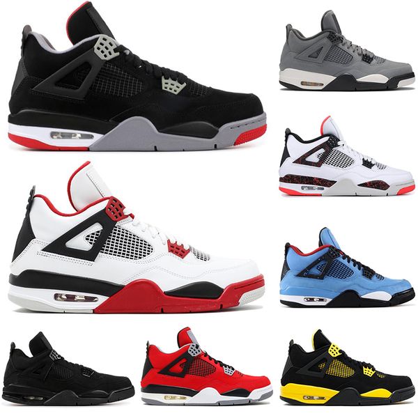 

Cheap Air Jordan Retro New Bred 4 4s Men Basketball shoes cool grey black cat PURE MONEY WHITE CEMENT mens trainers sports sneakers