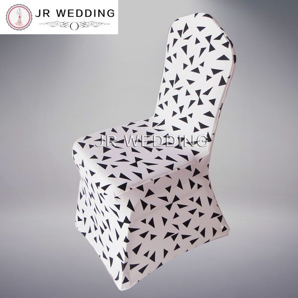 

100 pcs printed trigon spandex lycra chair cover for wedding party brithday decor