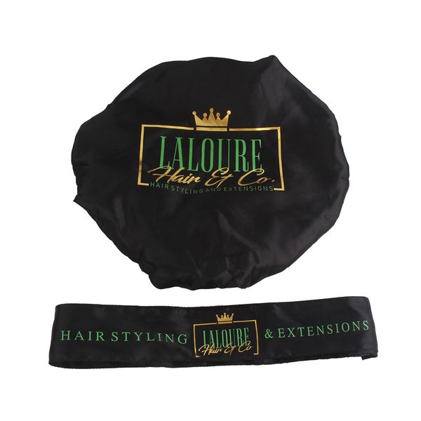 

customized logo bonnets 2 layer polyester satin women bonnet/headband caring hair extention wig hairs sleep caps/satin wrap band