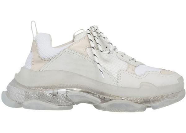 

with box 2019 mens and womens casual shoes triple s clear sole white black green brand designer trainers 36-45