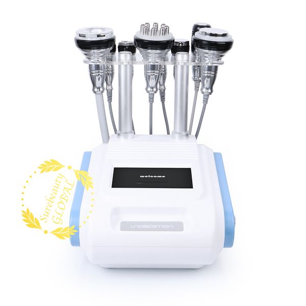 

8-1 unoisetion cavitation rf vacuum ultrasonic radio frequency bio microcurrent cold body slimming fat removal skin lifting machine, Black;white