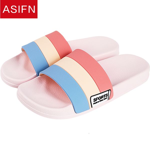 

home slippers asifn summer women slides ladies sports mules non-slip indoor men female couple soft slip mixed colors style, Black