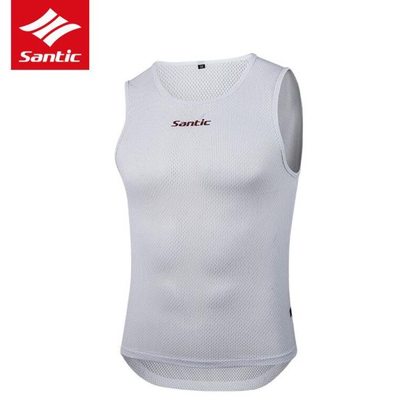 

santic mens summer cycling vest white riding underwear quick-drying breathable bicycle short-sleeved running fitness vest, Black;red