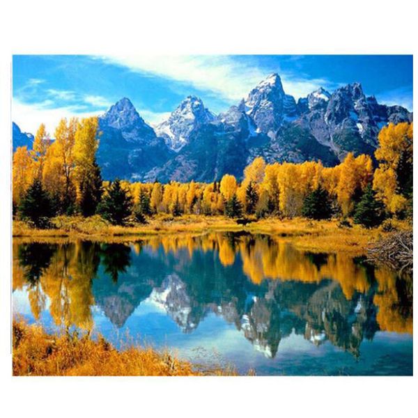

40x50cm diy oil paint by numbers kit landscape,lake,painting by numbers