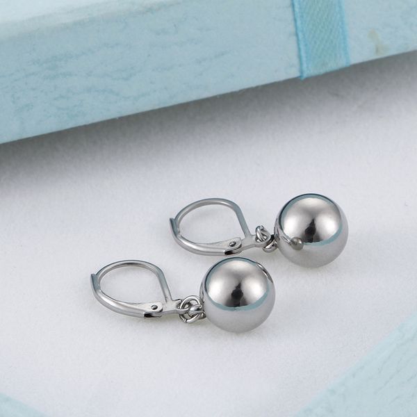 

fashion women ear studs silver stainless steel ball earrings brincos jewelry, Golden;silver