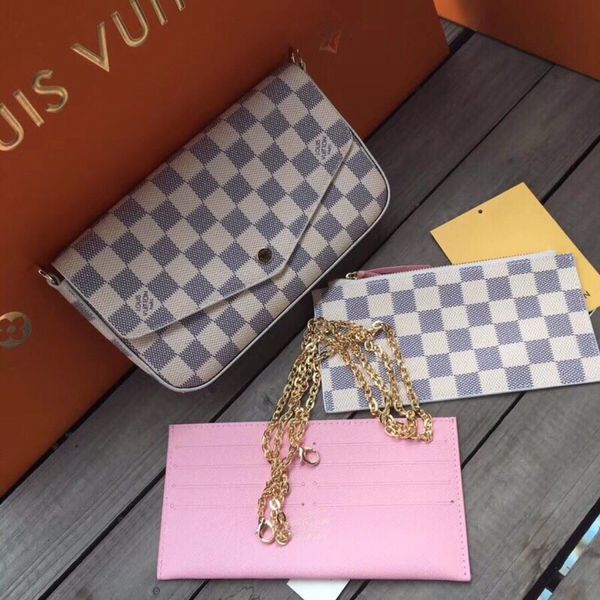 

2019 new genuine leather fa hion chain houlder bag handbag pre byopic mini wallet mobile card holder pur e 6 color m61276