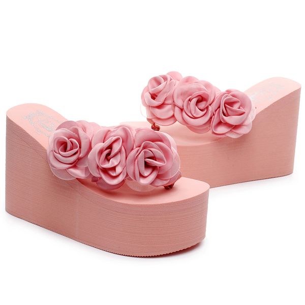 

2019 new slippers women non-slip wear-resistant beach shoes woman leisure wedge flip flop women ete size 35-40, Black