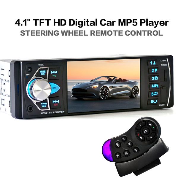 

car mp5 player 12v car vedio radio bluetooth stereo fm audio usbtft+steering wheel remote control charger accessories #ger