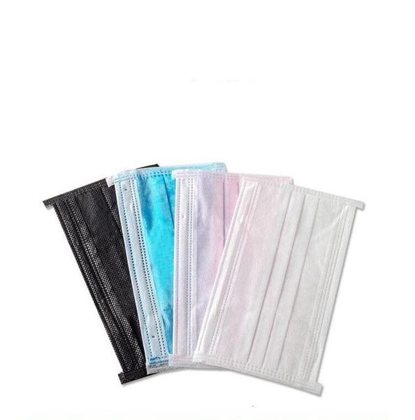 

новое прибытие бесплатная доставка face white 3 слоя non woven анти пыль туман одноразовая famask melt blown ткань дышащая маска черный / бе