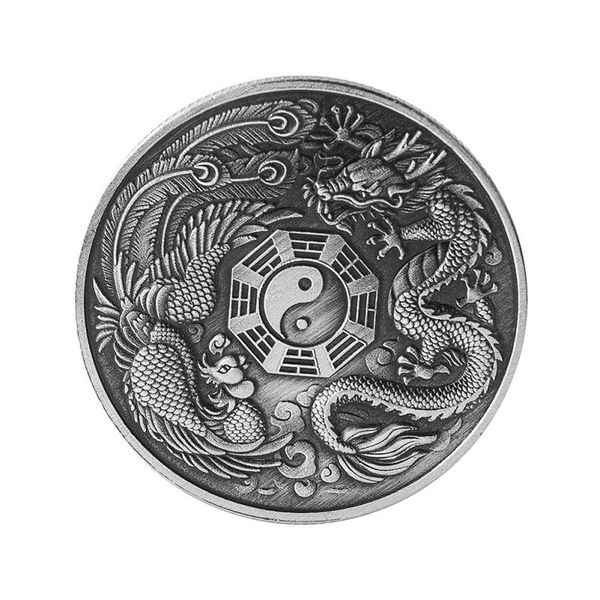 

new prosperity brought by the dragon and the phoenix gossip commemorative coin art crafts