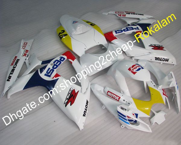 

moto fairings for suzuki bodywork parts 2006 2007 gsxr 600 750 k6 gsxr600 gsxr750 06 07 white fairing kit (injection molding