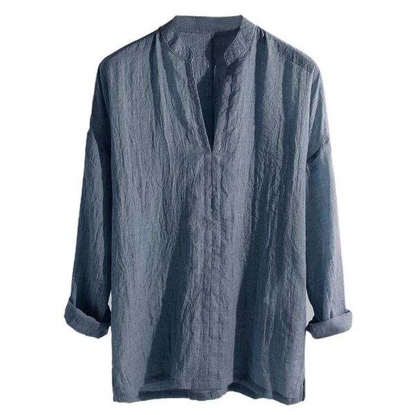 

new fashion mens breathable shirt autumn loose pure linen and cotton long sleeve blouse oversized shirt dropshipping, White;black