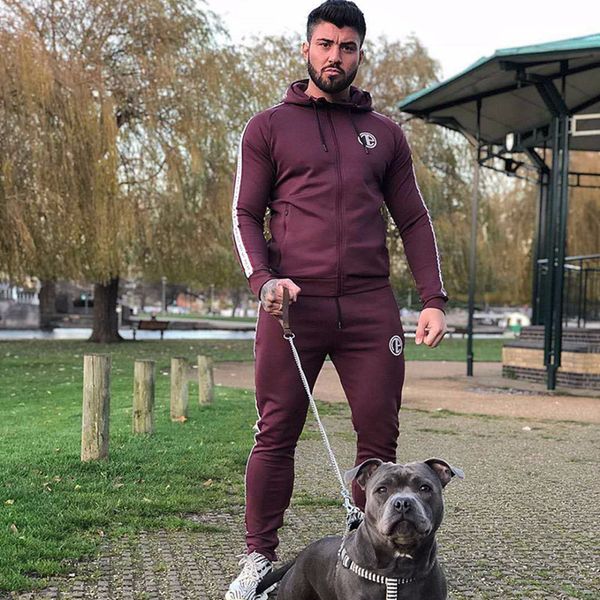 

запуск спортивной костюм мужчину g фитнес костюмы толстовка sweatpants новых мужской хлопок толстовка брюки беговая спорт топы jacket