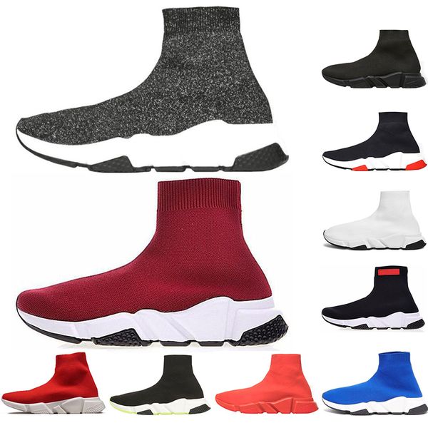 

2020 ace designer men women speed trainer sock casual shoes brand black white red triple socks sneaker trainer size 36-45