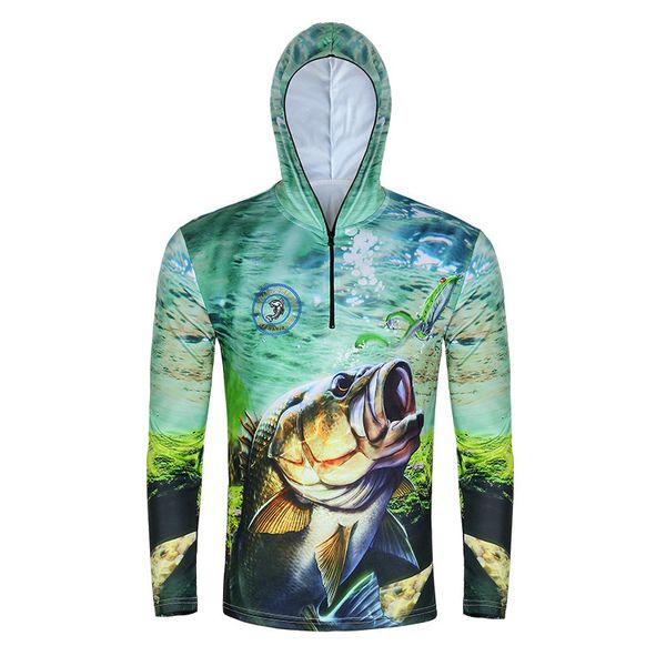 

man summer outdoor sports jacket fishing shirt zipper hooded clothes sunscreen breathable men quick dry fishing hiking shirts, Gray;blue