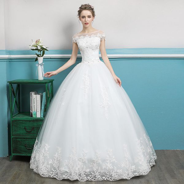 A Shoulder Wedding Dress 2019 New European And American Brides Get