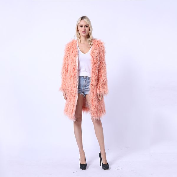 

luxury hooded large size long solid slim faux fur coat new casual long sleeve women fur jacket outwea bcd1507223