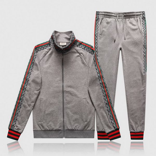 

2020 tracksuit jackets set fashion running tracksuits men sports suit slim jacket + pants clothing track kit medusa sportswear, Gray