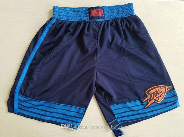 

men oklahoma city thunder shorts 0 westbrook13 george 12 adams stitched vintage breathable pants sweatpants classic basketball s, Black;red