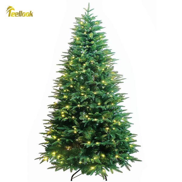 

teellook 1.2m/3.0m christmas tree pe+pvc material led light christmas mall family l decoration