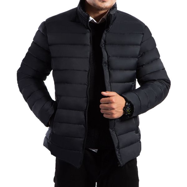

mrmt 2019 brand winter men's jackets middle old age leisure short style thickening overcoat for male cotton jacket clothing, Black