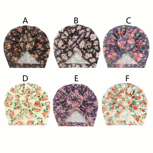 

floral baby turban knot hats infant toddler hat beanie cap head wrap, Yellow
