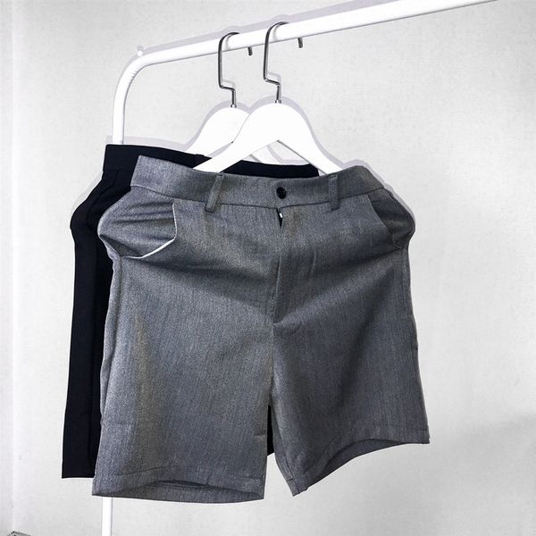 

summer men's new shorts quarter casual trousers trend men's fashion slim straight 4 points shorts solid color suit pants size m-3x, White;black