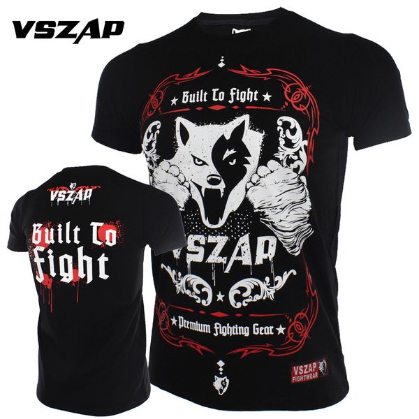 

vszap mma jerseys built fight t-shirt fist boxing fitness sport muay thai men cotton breathable comfortable s-4xl wolf print